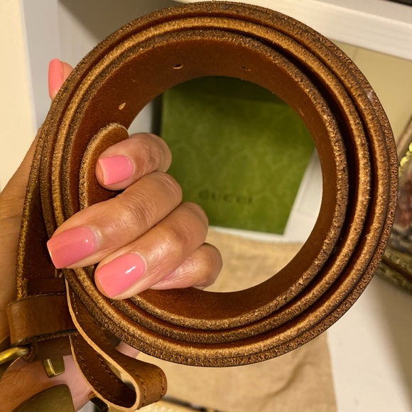 Gucci - Leather Belt with Double G buckle - Size 46 - 16 and up (NEW) AUTHENTIC - Picture 3 of 5